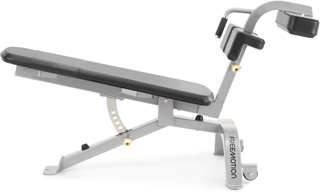 Abdominal Bench with the backrest raised
