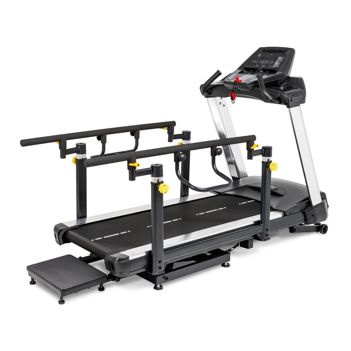 Spirit 7.0T rehab treadmill with adjustable handrails and rear step