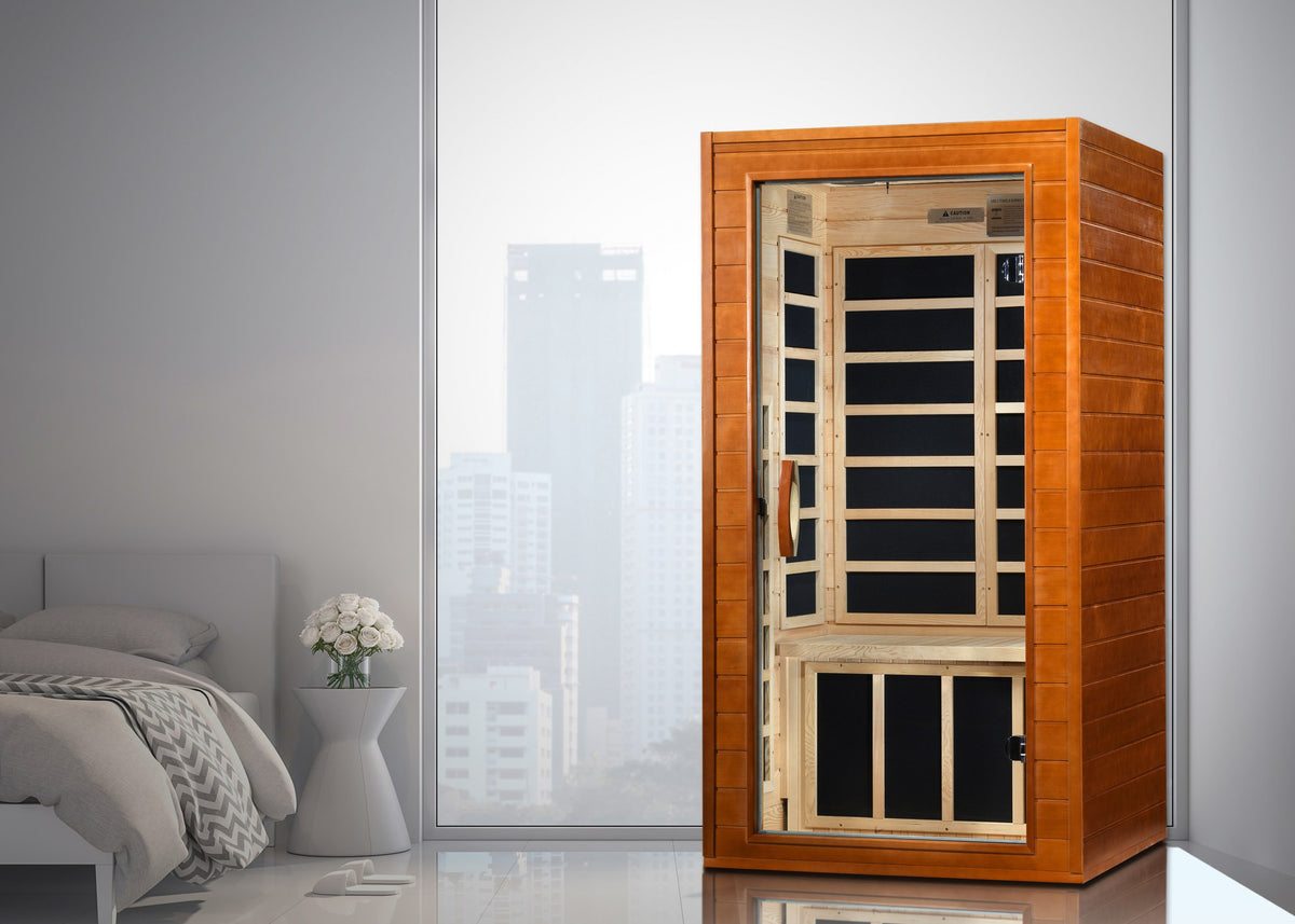 Dynamic Avila Elite 1-2-Person Ultra Low EMF FAR Infrared Sauna in a home setting