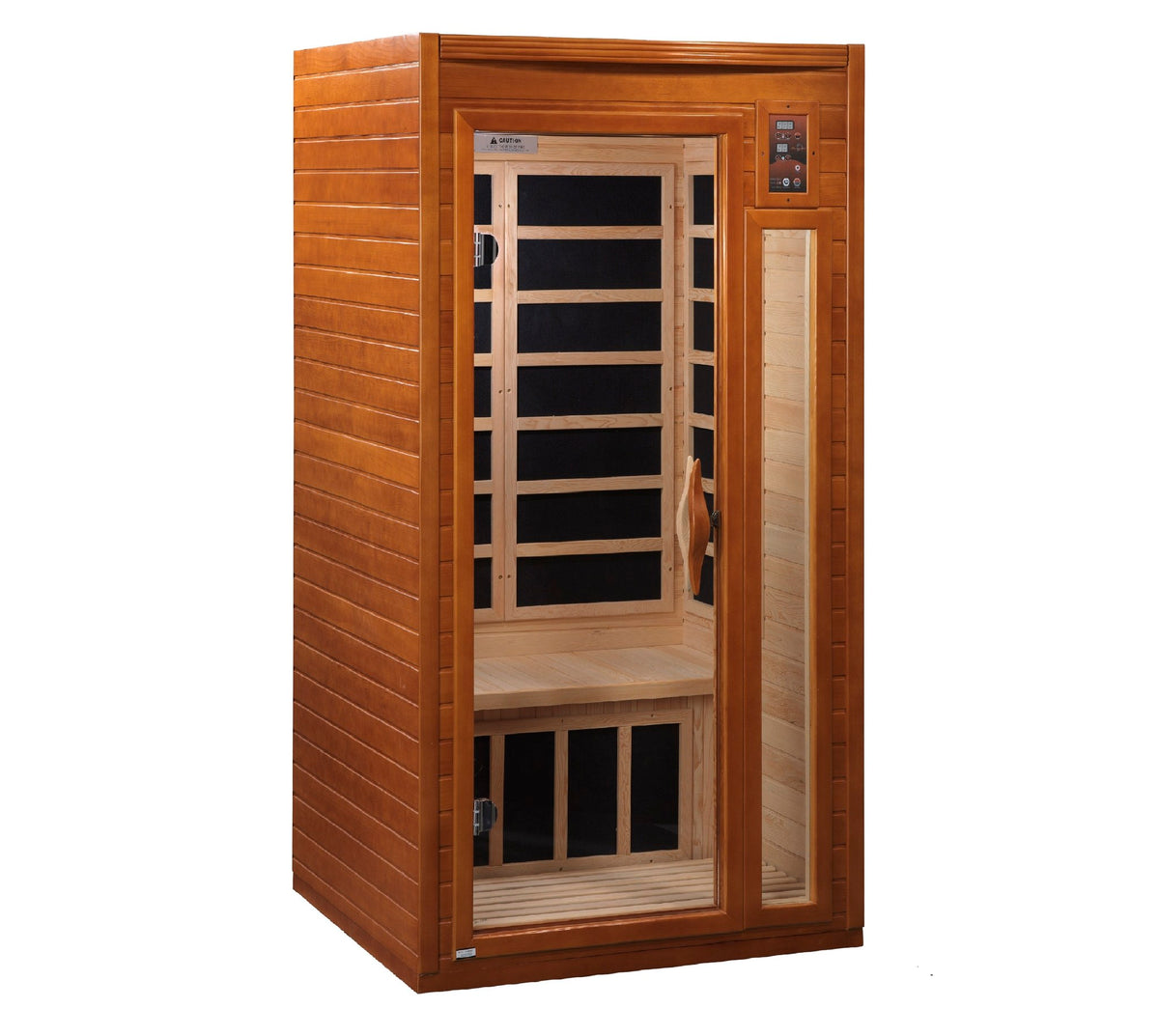 Dynamic Barcelona Elite 1-2-Person Ultra Low EMF FAR Infrared Sauna, side angle view