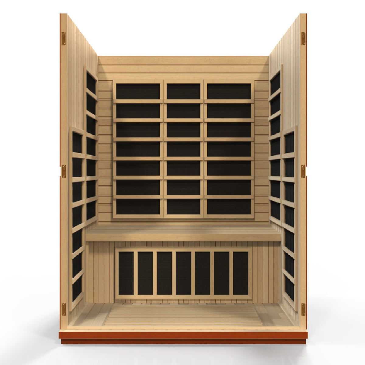 Dynamic Bellagio 3-Person Low EMF FAR Infrared Sauna, interior with heating panels