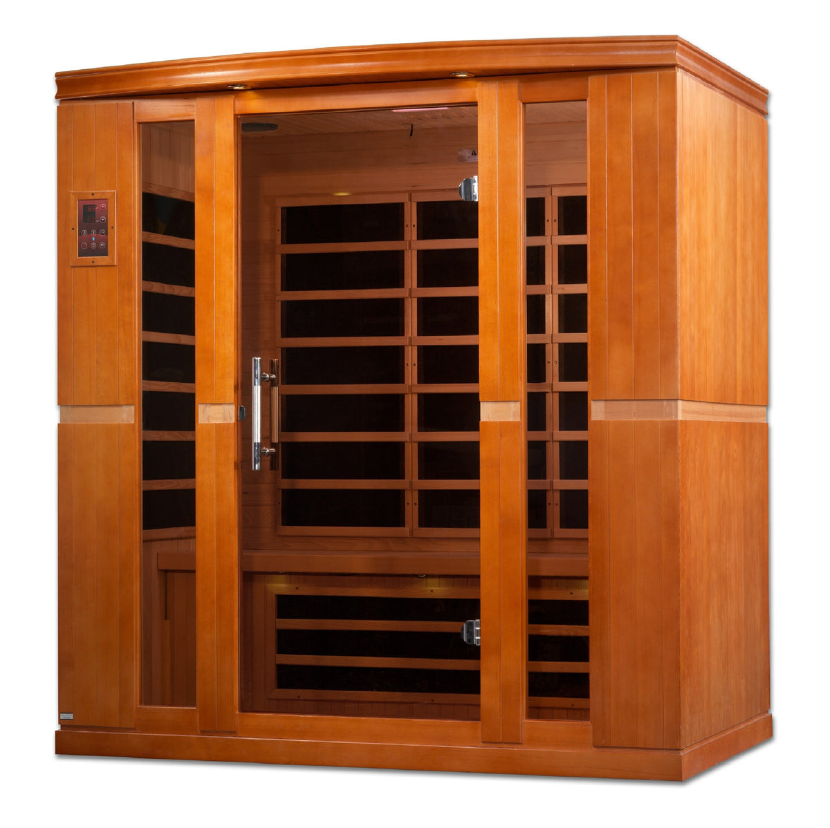 Dynamic Bergamo 4-Person Low EMF FAR Infrared Sauna, front angle view