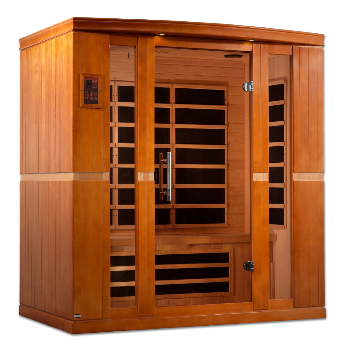 Dynamic Bergamo 4-Person Low EMF FAR Infrared Sauna, side angle view