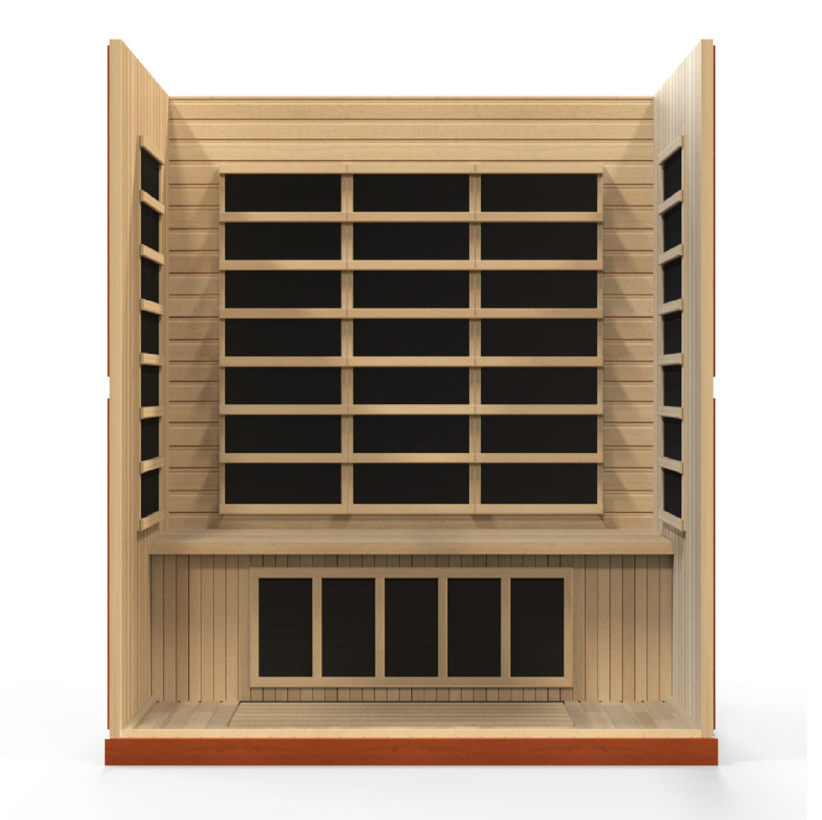 Dynamic Bergamo 4-Person Low EMF FAR Infrared Sauna, interior with heating panels
