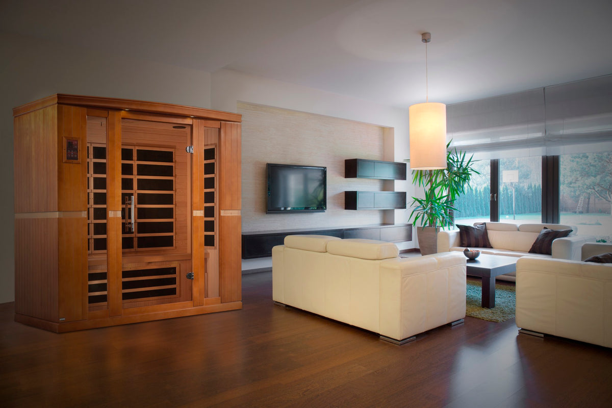 Dynamic Bergamo Elite 4-Person Ultra Low EMF FAR Infrared Sauna in a living space