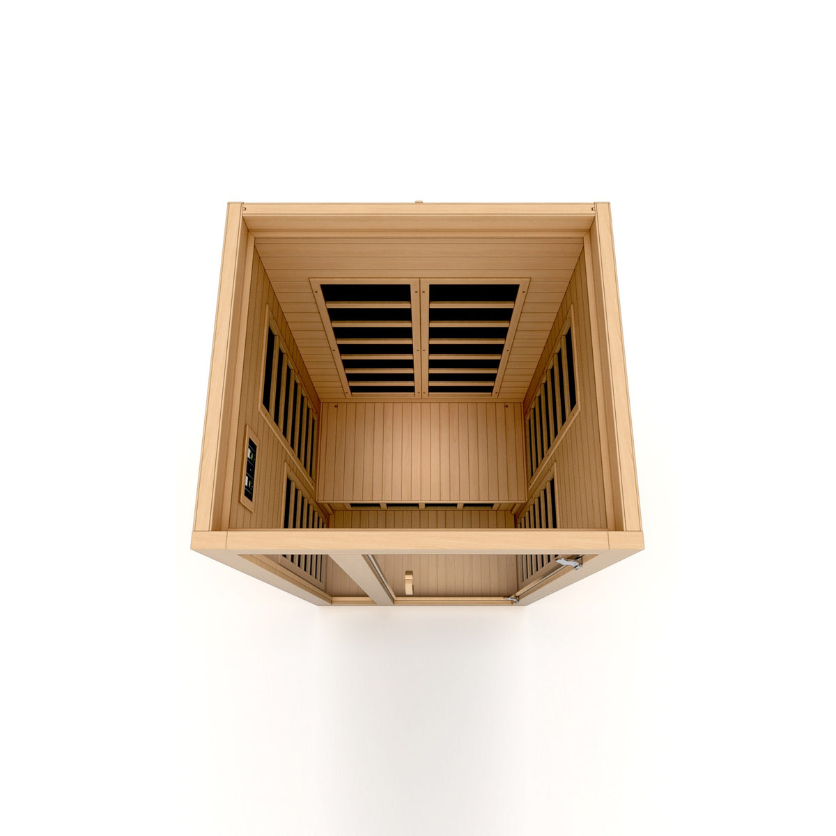 Dynamic Gracia 1-2-Person Low EMF FAR Infrared Sauna, top down interior view