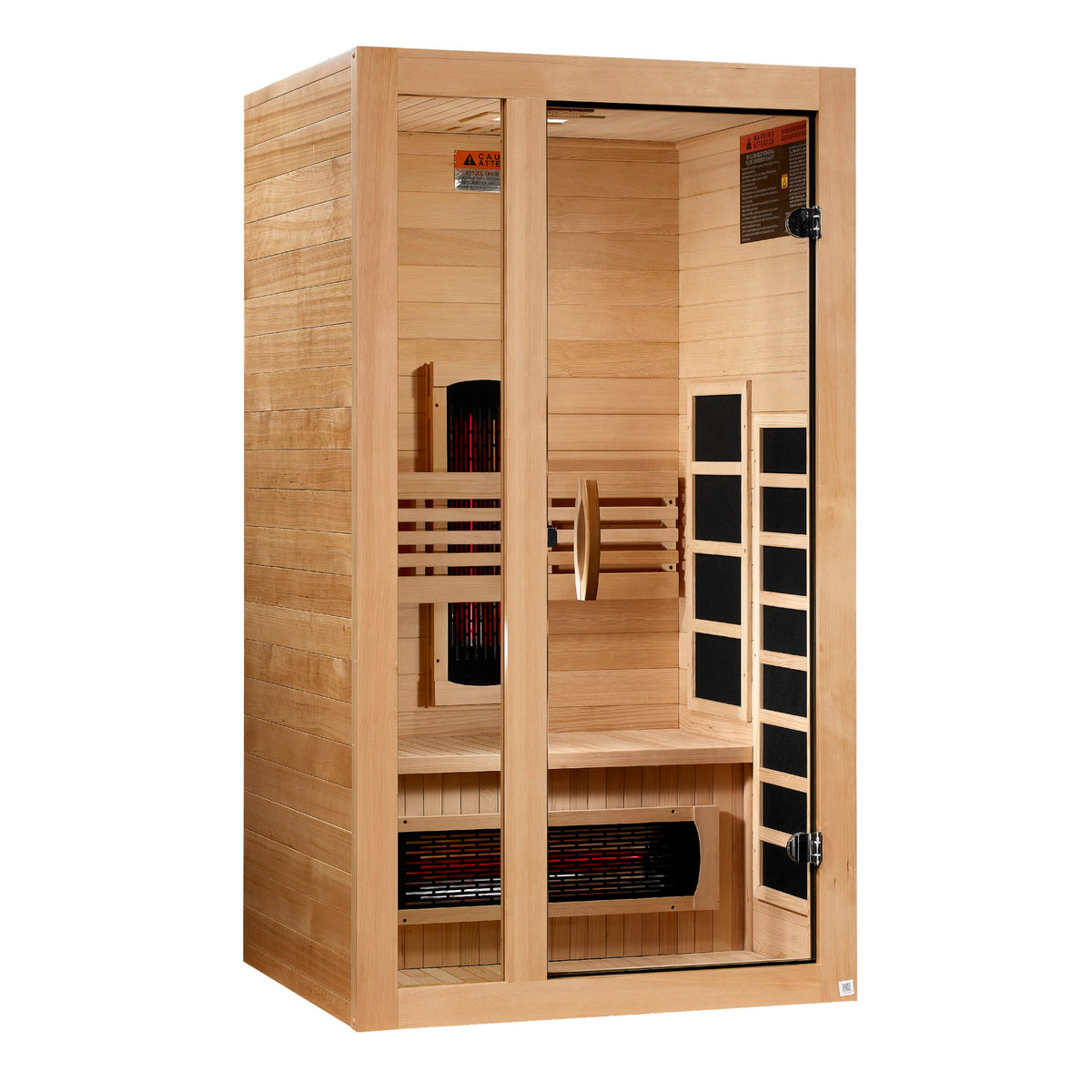 Dynamic Gracia 1-2-Person Full Spectrum Near Zero EMF FAR Infrared Sauna, side angle view