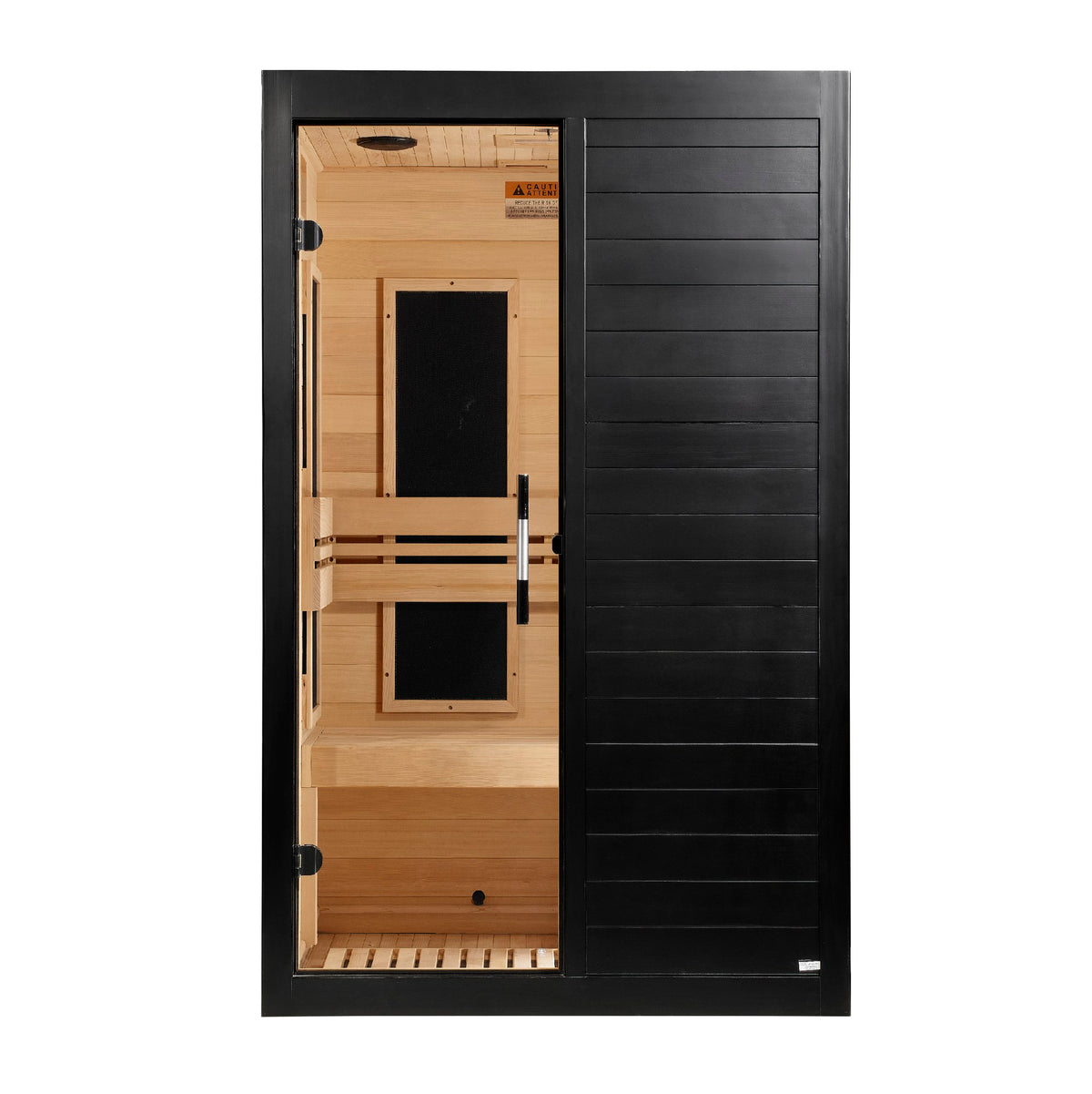 Dynamic Lucca Black Finish 2-Person Low EMF FAR Infrared Sauna, front view