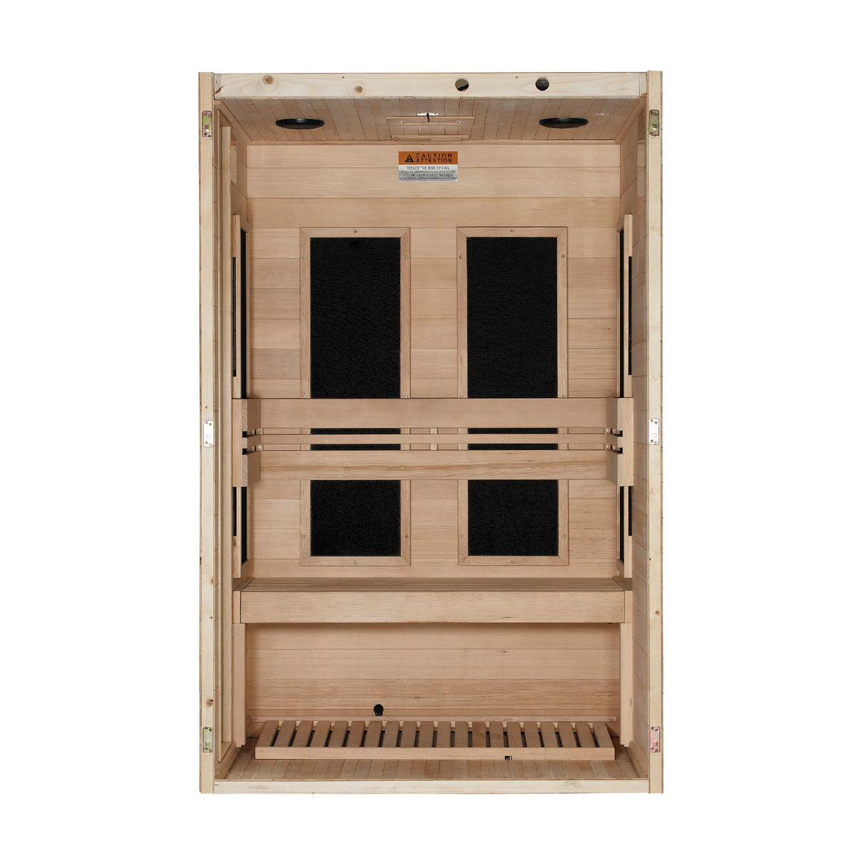 Dynamic Lucca 2-Person Low EMF FAR Infrared Sauna, interior with heating panels