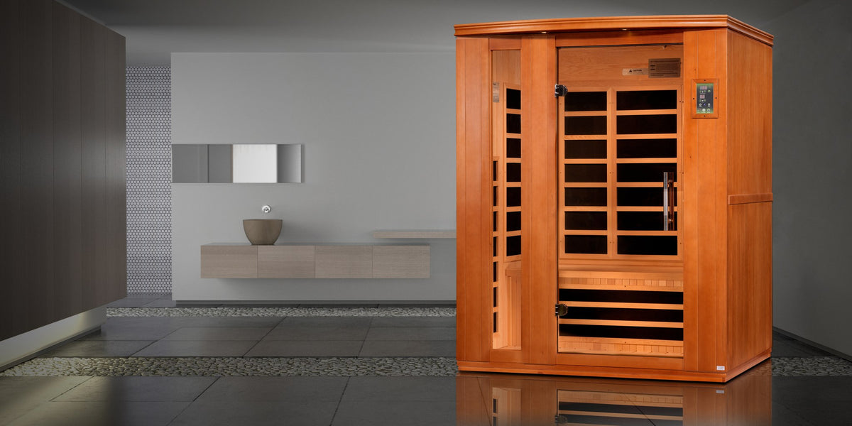 Dynamic Lugano 3-Person Low EMF FAR Infrared Sauna in a living space