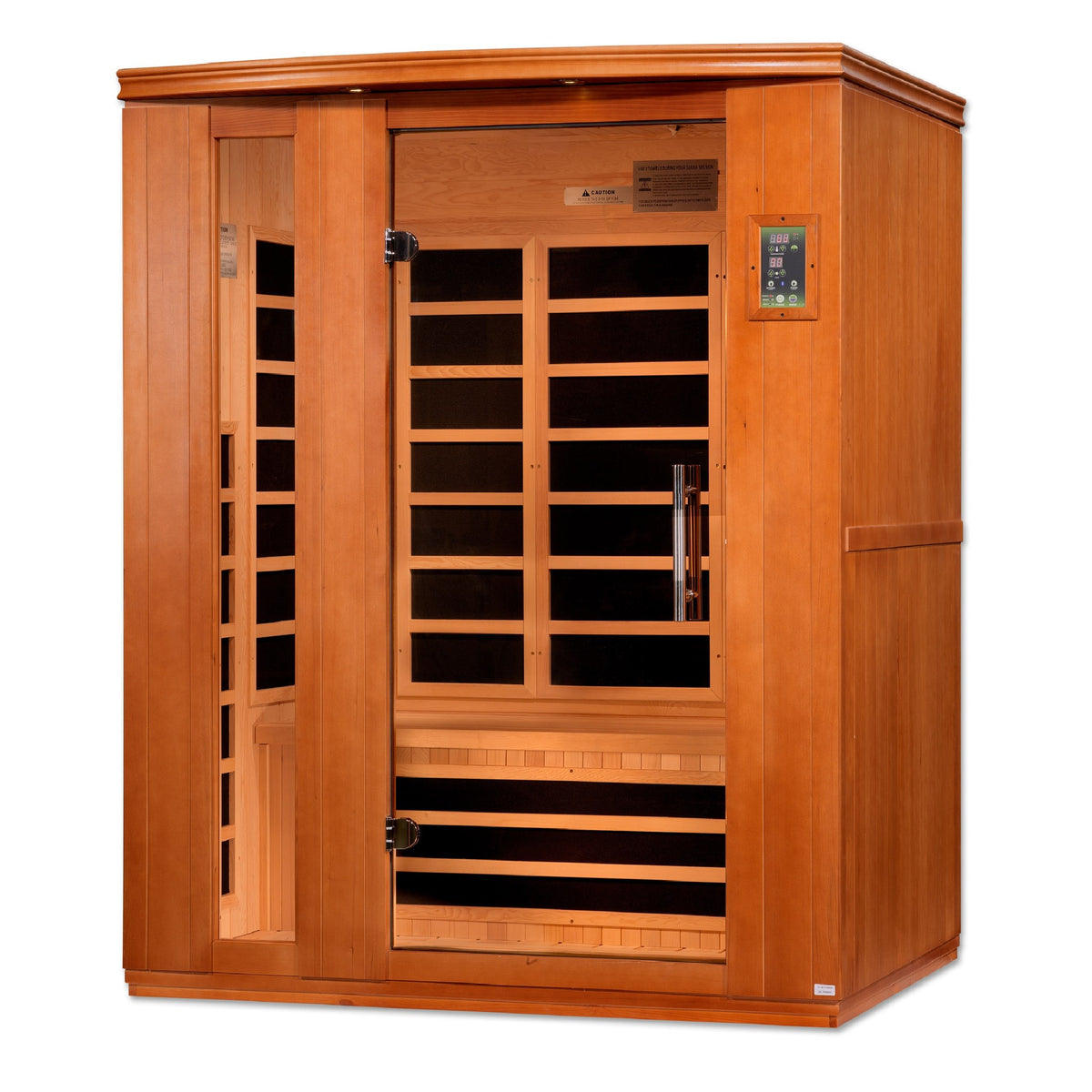 Dynamic Lugano Elite 3-Person Ultra Low EMF FAR Infrared Sauna, side angle view