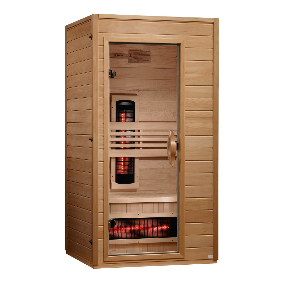 Dynamic Martin 1-2-Person Full Spectrum Near Zero EMF FAR Infrared Sauna, front angle view