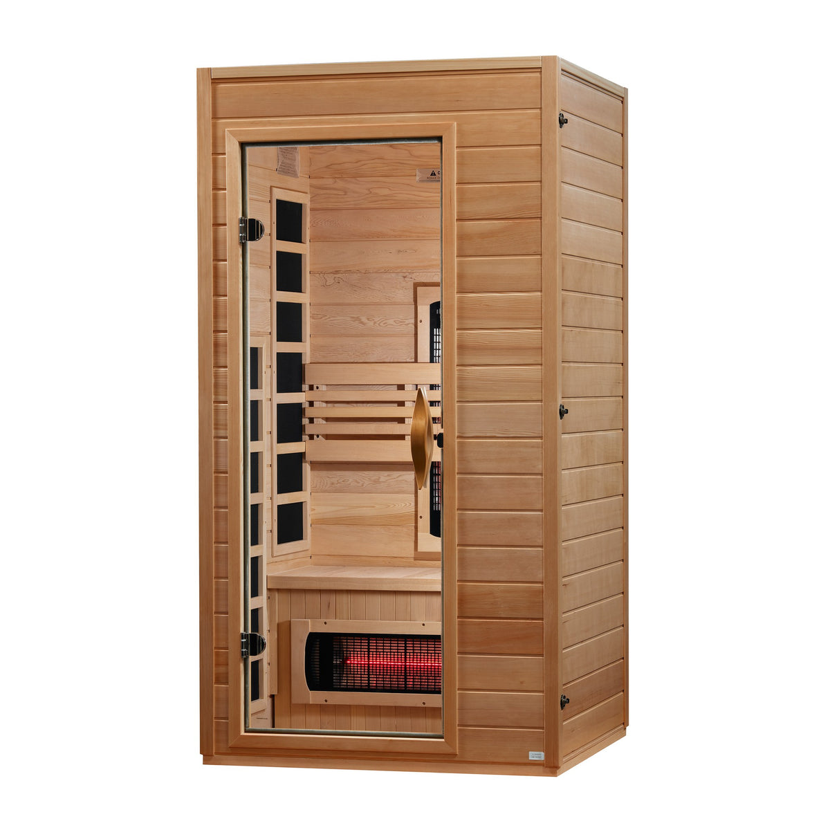 Dynamic Martin 1-2-Person Full Spectrum Near Zero EMF FAR Infrared Sauna, side angle view