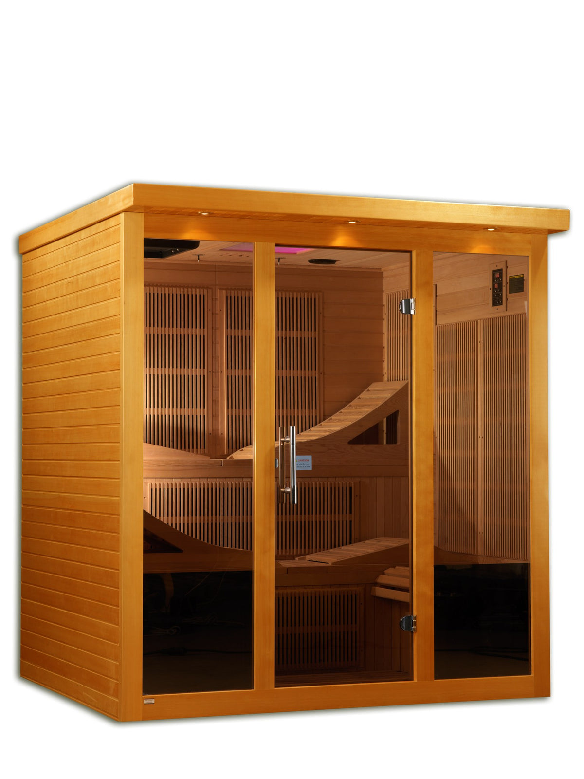 Dynamic Monaco Elite 6-Person Ultra Low EMF FAR Infrared Sauna, front angle view