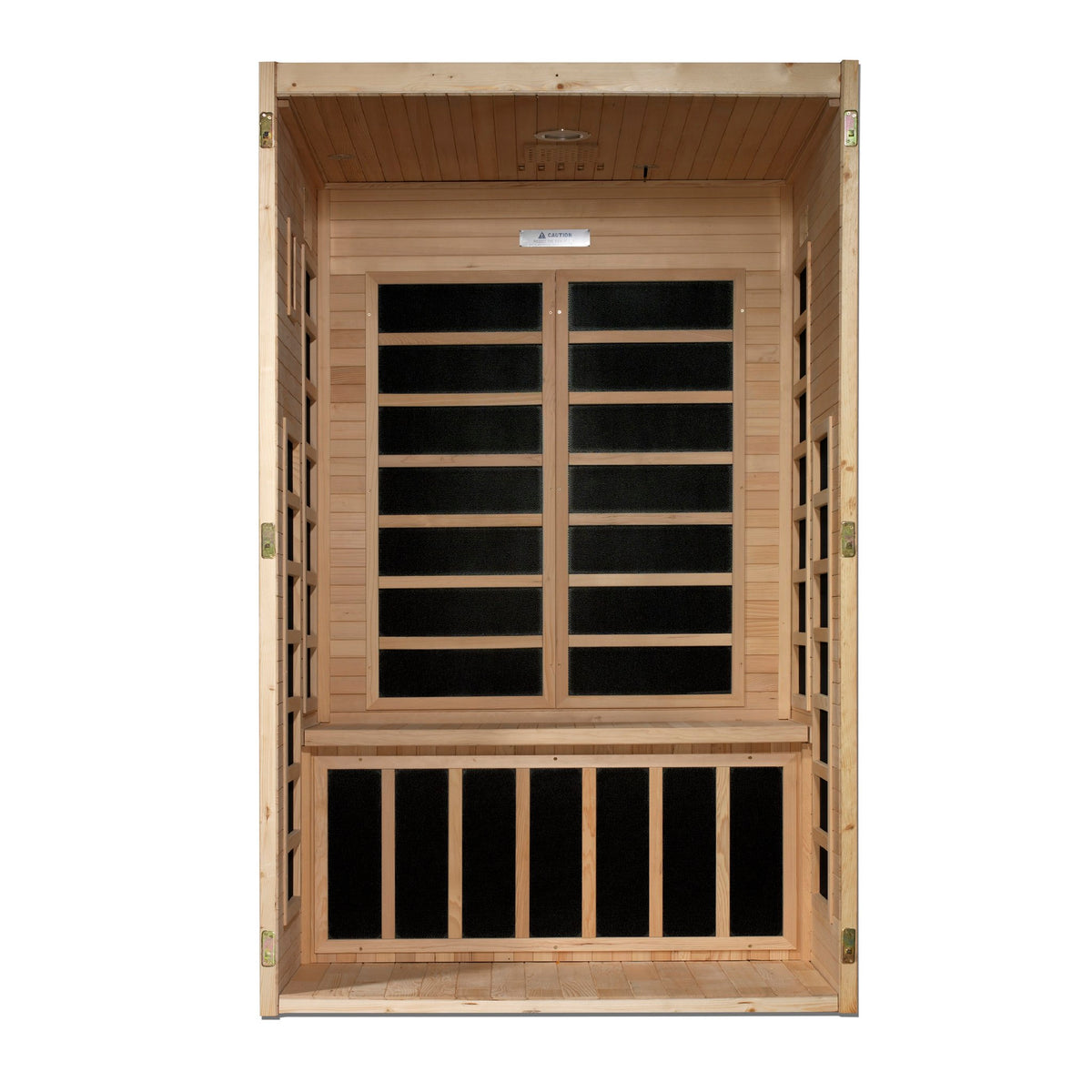 Dynamic Santiago 2-Person Low EMF FAR Infrared Sauna, interior with heating panels