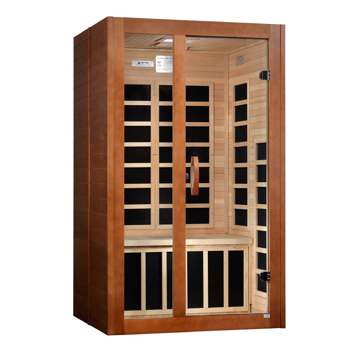 Dynamic Santiago Elite 2-Person Ultra Low EMF FAR Infrared Sauna, front angle view