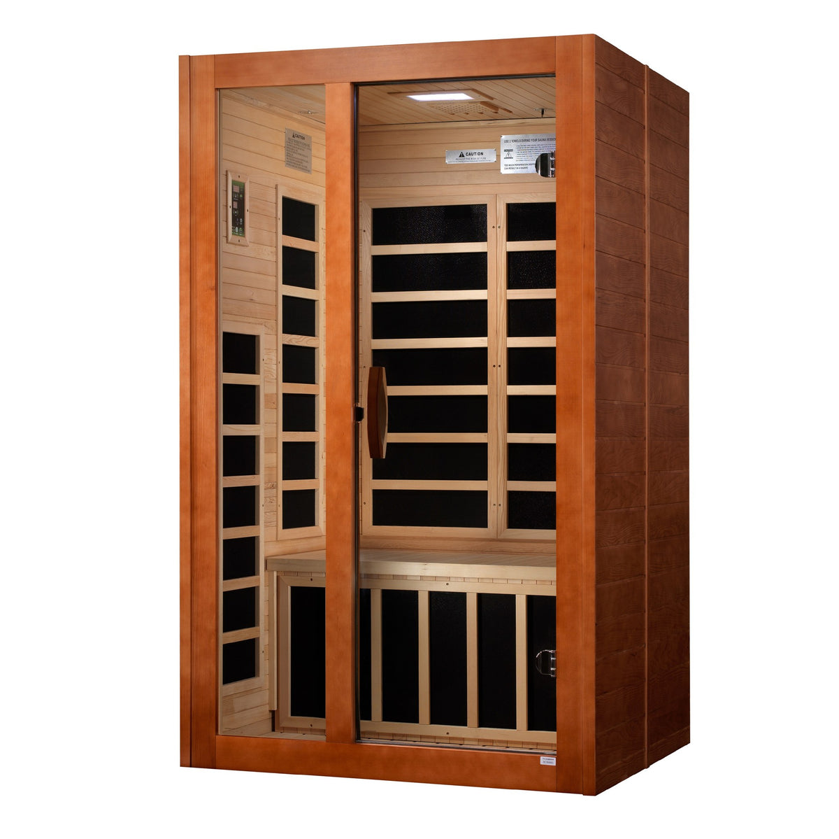 Dynamic Santiago Elite 2-Person Ultra Low EMF FAR Infrared Sauna, side angle view