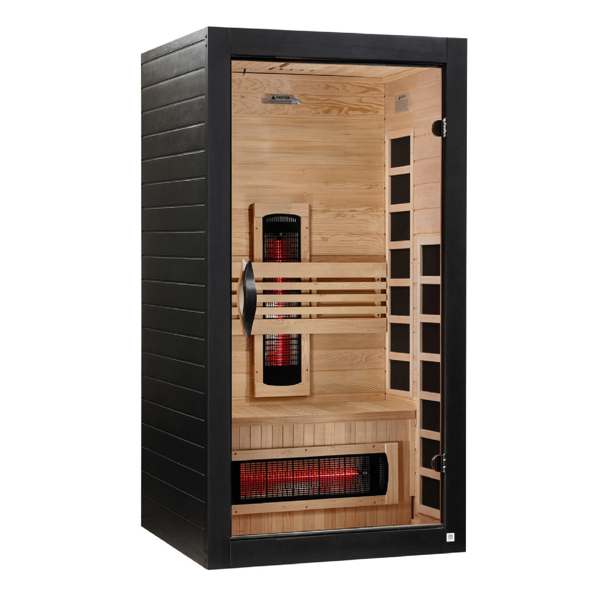 Dynamic Santorini 1-2-Person Full Spectrum Near Zero EMF FAR Infrared Sauna, side angle view
