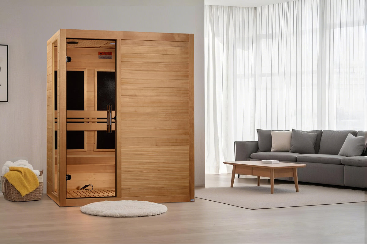 Dynamic Toscana 3-Person Low EMF FAR Infrared Sauna in a home setting