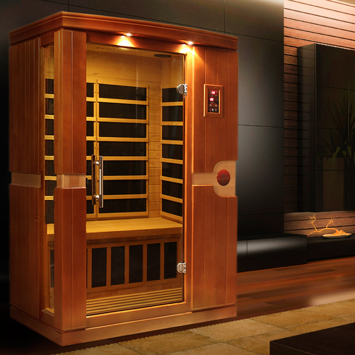 Dynamic Venice Elite 2-Person Ultra Low EMF FAR Infrared Sauna in a home setting