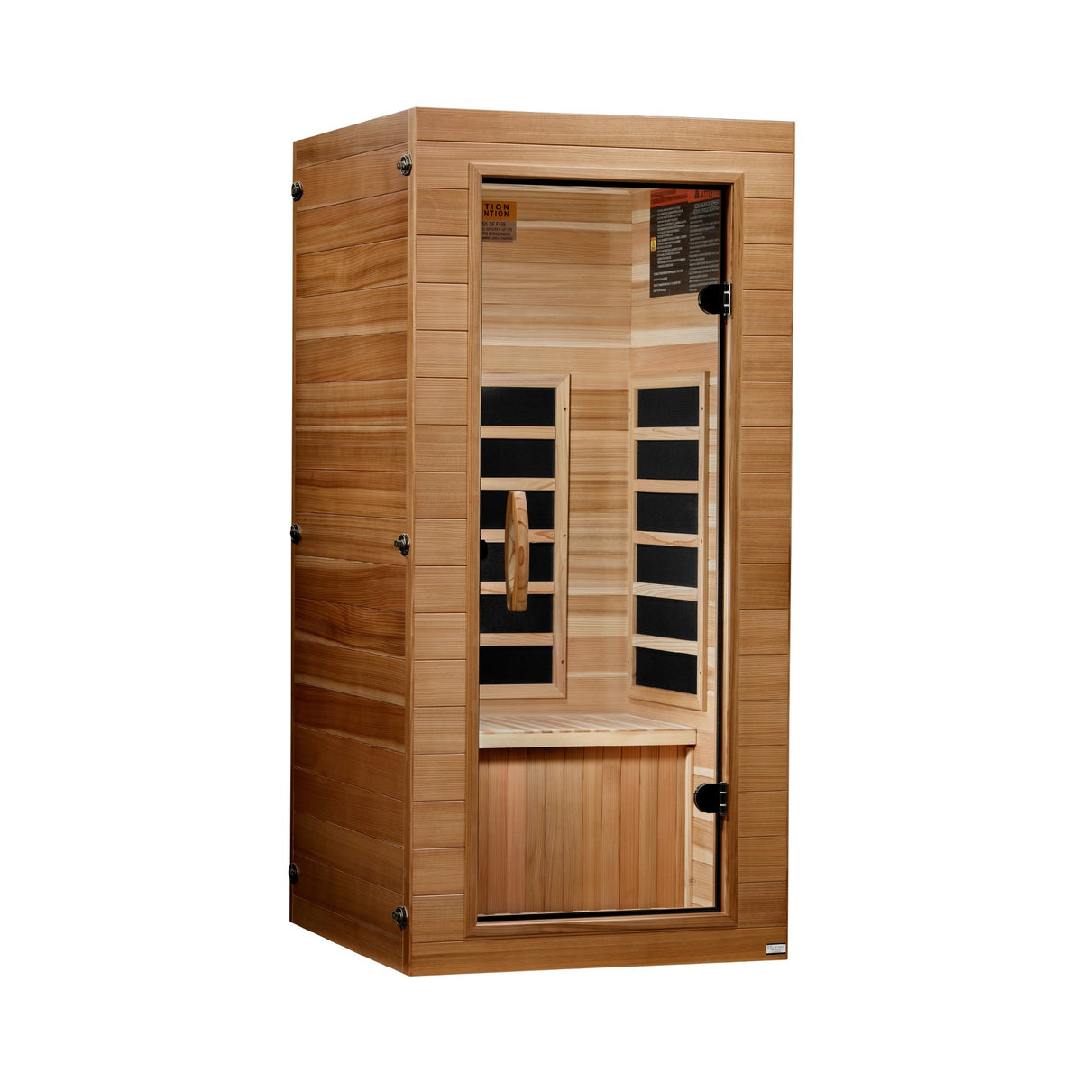 Dynamic Vero Elite 1-Person Compact Ultra Low EMF FAR Infrared Sauna, front angle view