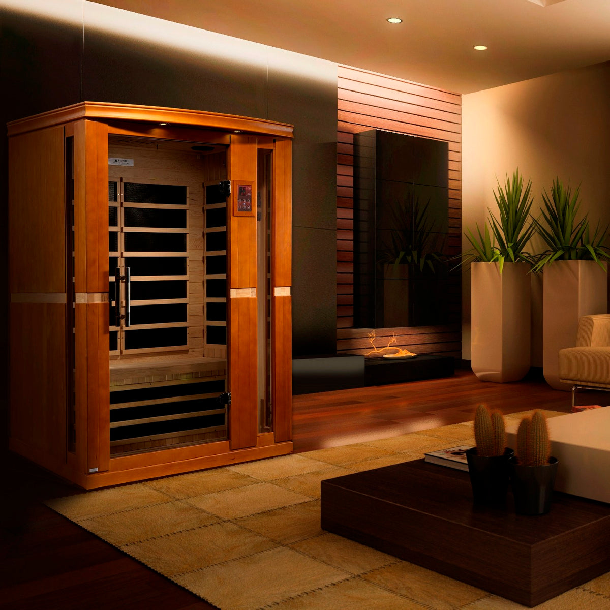 Dynamic Vittoria Elite 2-Person Ultra Low EMF FAR Infrared Sauna in a home setting