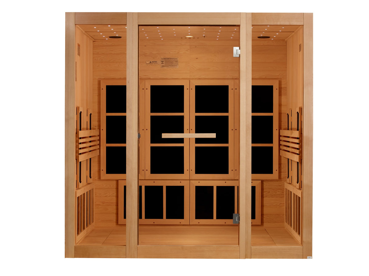 Golden Designs 8-Person Full Spectrum Near Zero EMF Infrared Sauna, with the benches removed