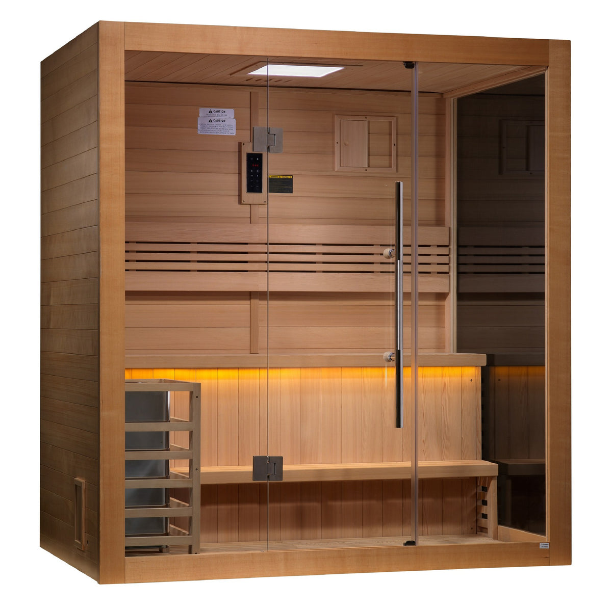 Golden Designs Forssa 3-Person Traditional Indoor Sauna, front angle view