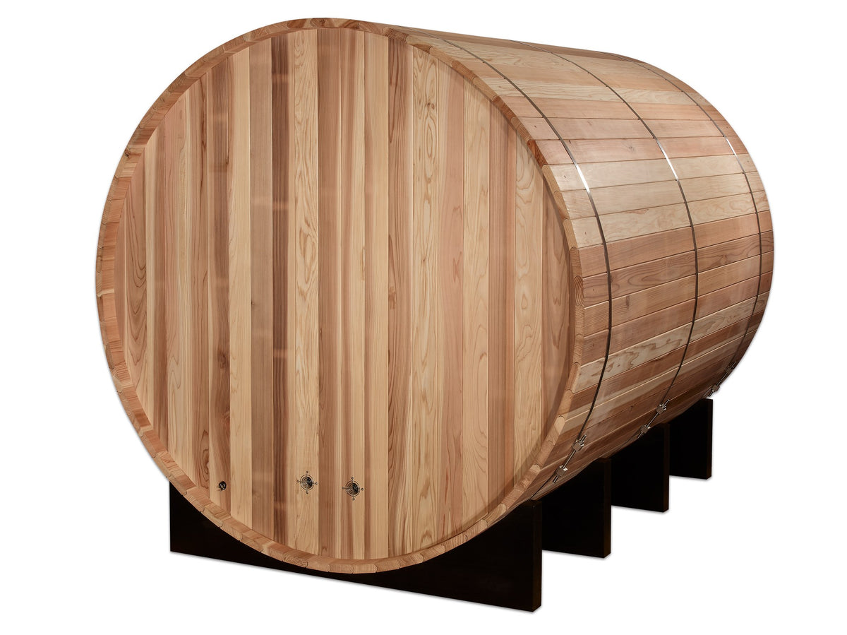 Golden Designs Klosters 6-Person Traditional Barrel Sauna, rear view