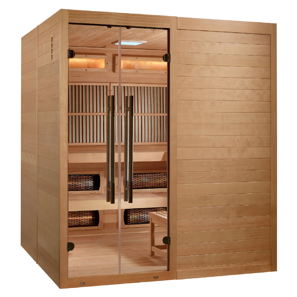 Golden Designs Toledo 6-Person Hybrid Indoor Sauna, front angle view