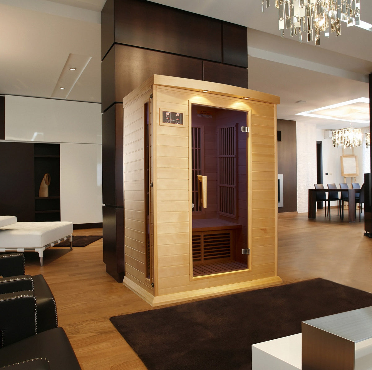 Maxxus 2-Person Low EMF FAR Infrared Sauna in a home setting