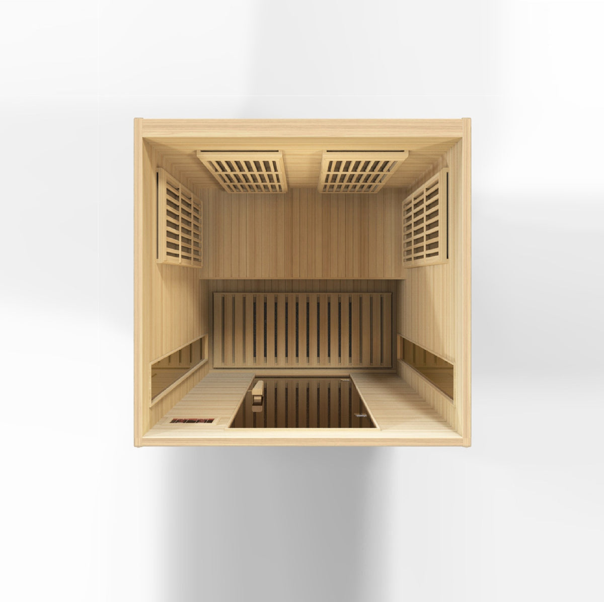 Maxxus 2-Person Low EMF FAR Infrared Sauna, top down interior view