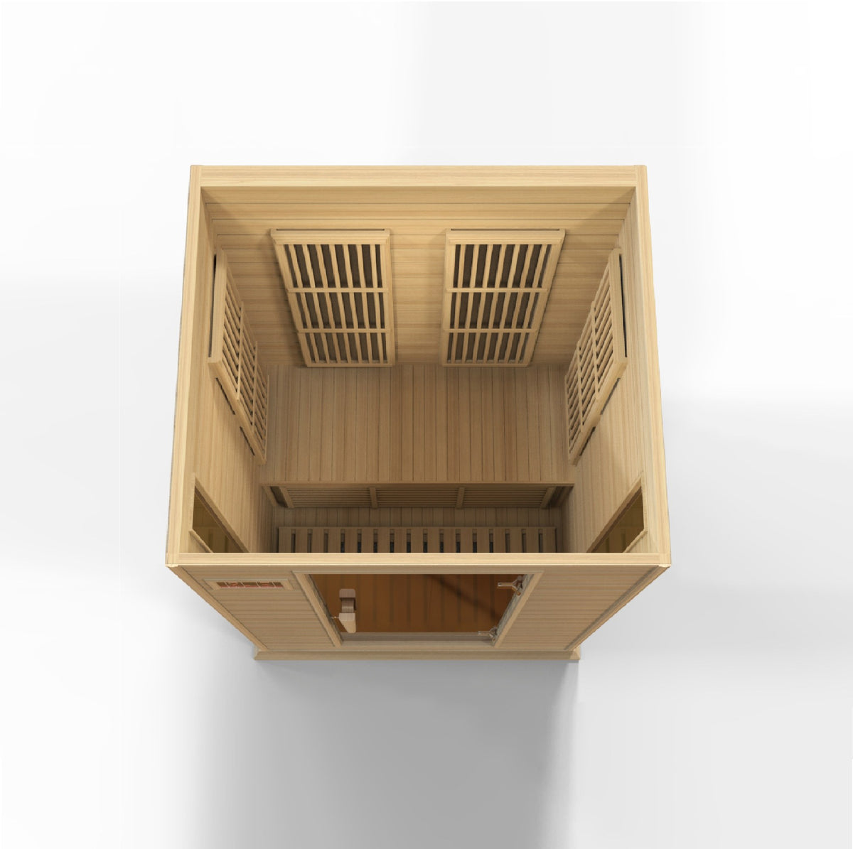 Maxxus 2-Person Low EMF FAR Infrared Sauna, top down view from the front