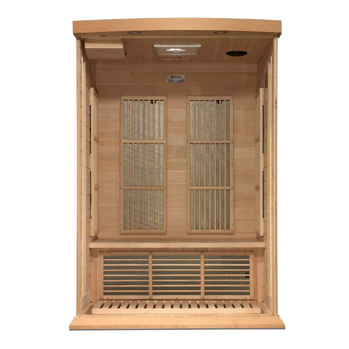 Maxxus 2-Person Near Zero EMF FAR Infrared Sauna, interior with heating panels