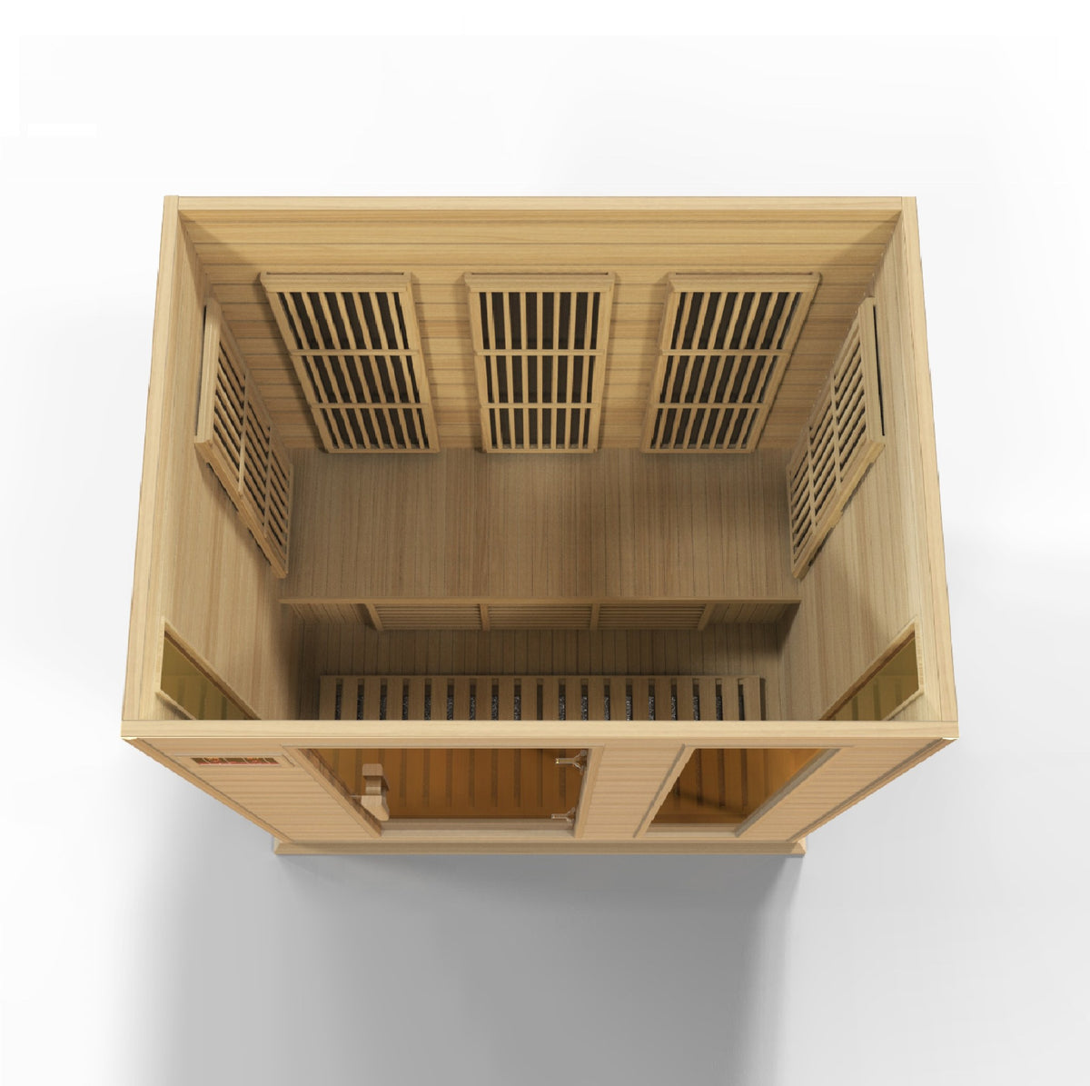 Maxxus 3-Person Low EMF FAR Infrared Sauna, interior from above