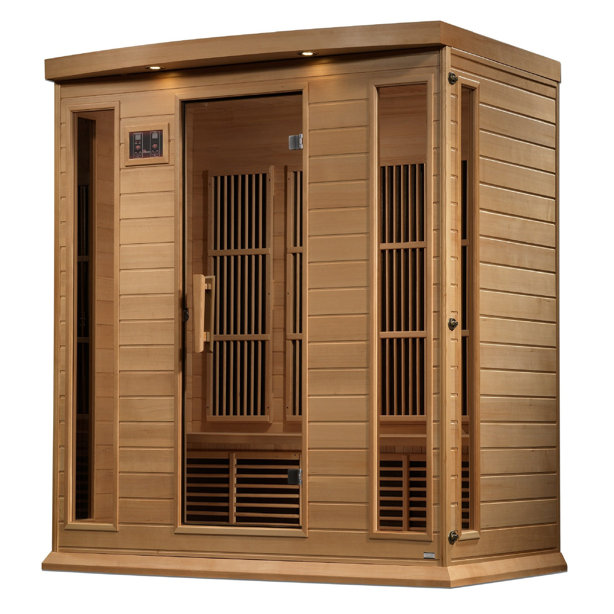 Maxxus 4-Person Near Zero EMF FAR Infrared Sauna, side angle view