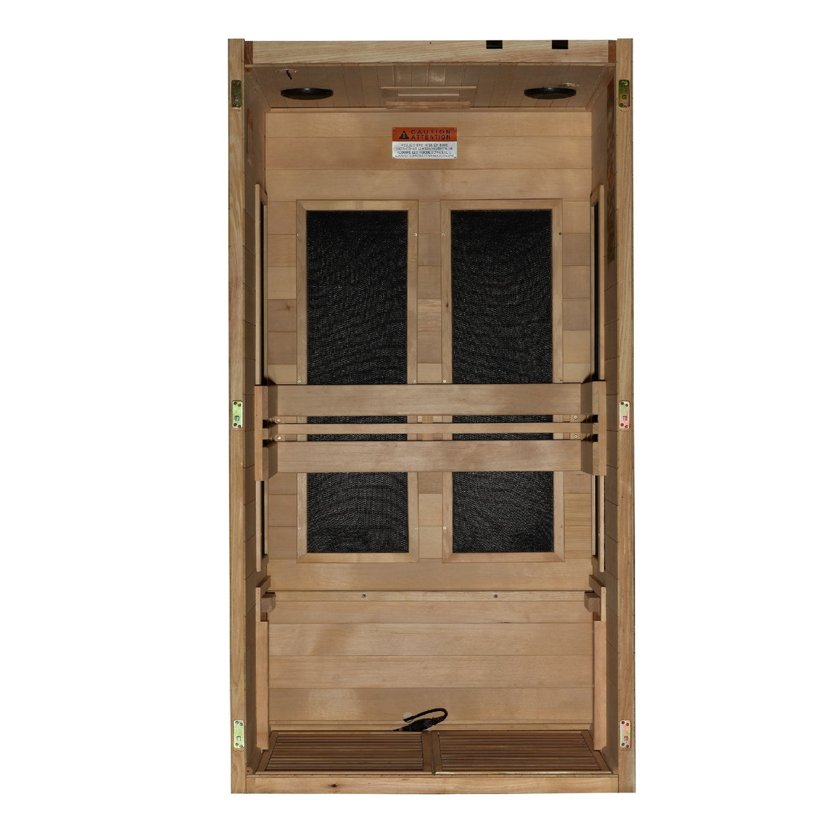 Maxxus S-Line Yoga 1-Person Ultra Low EMF FAR Infrared Sauna, interior with the bench removed