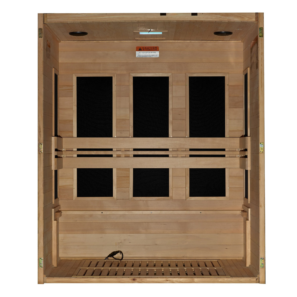 Maxxus S-Line Yoga 3-Person Low EMF FAR Infrared Sauna, interior with the bench removed