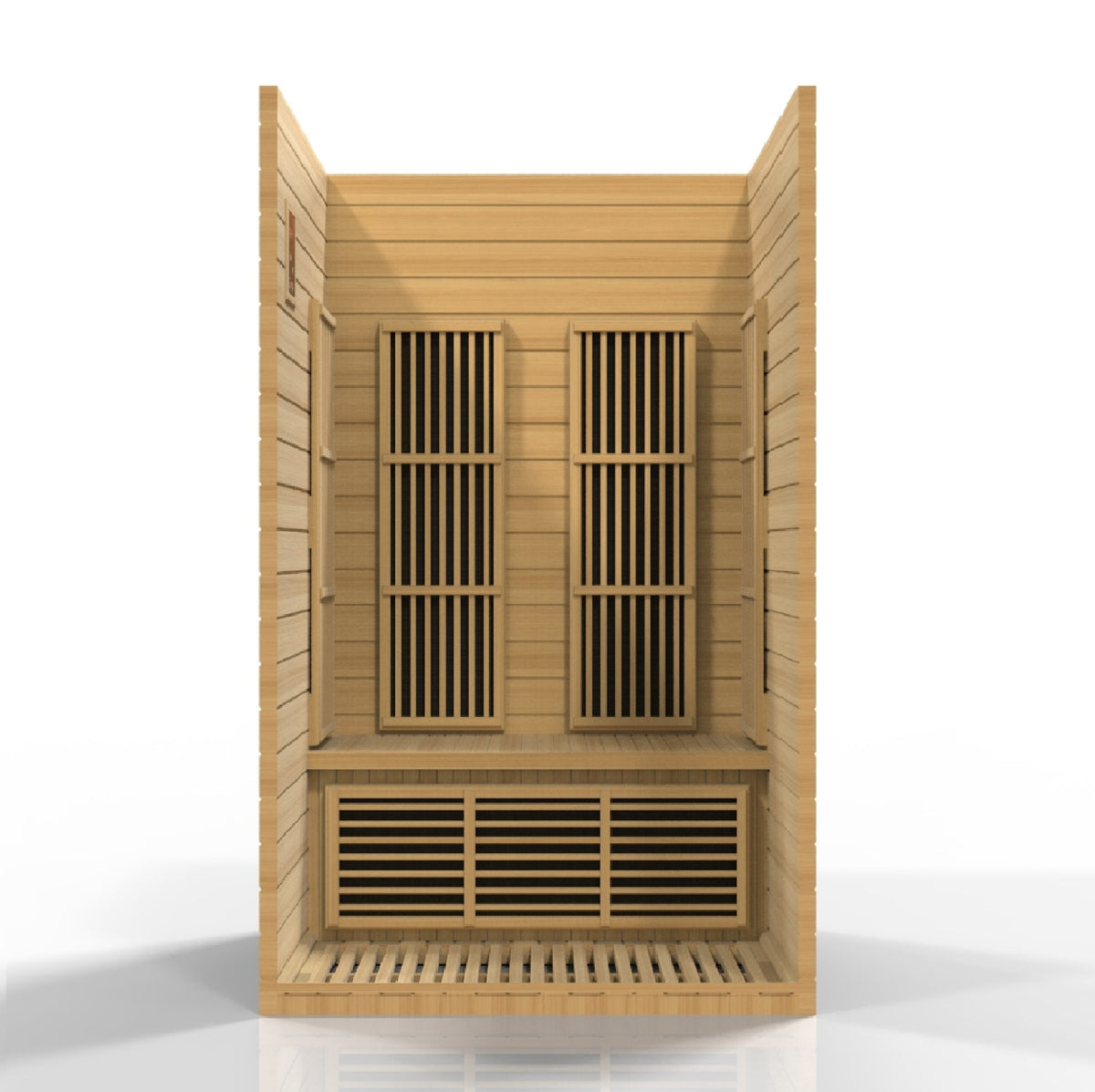 Maxxus Seattle 2-Person Low EMF FAR Infrared Sauna, interior with heating panels