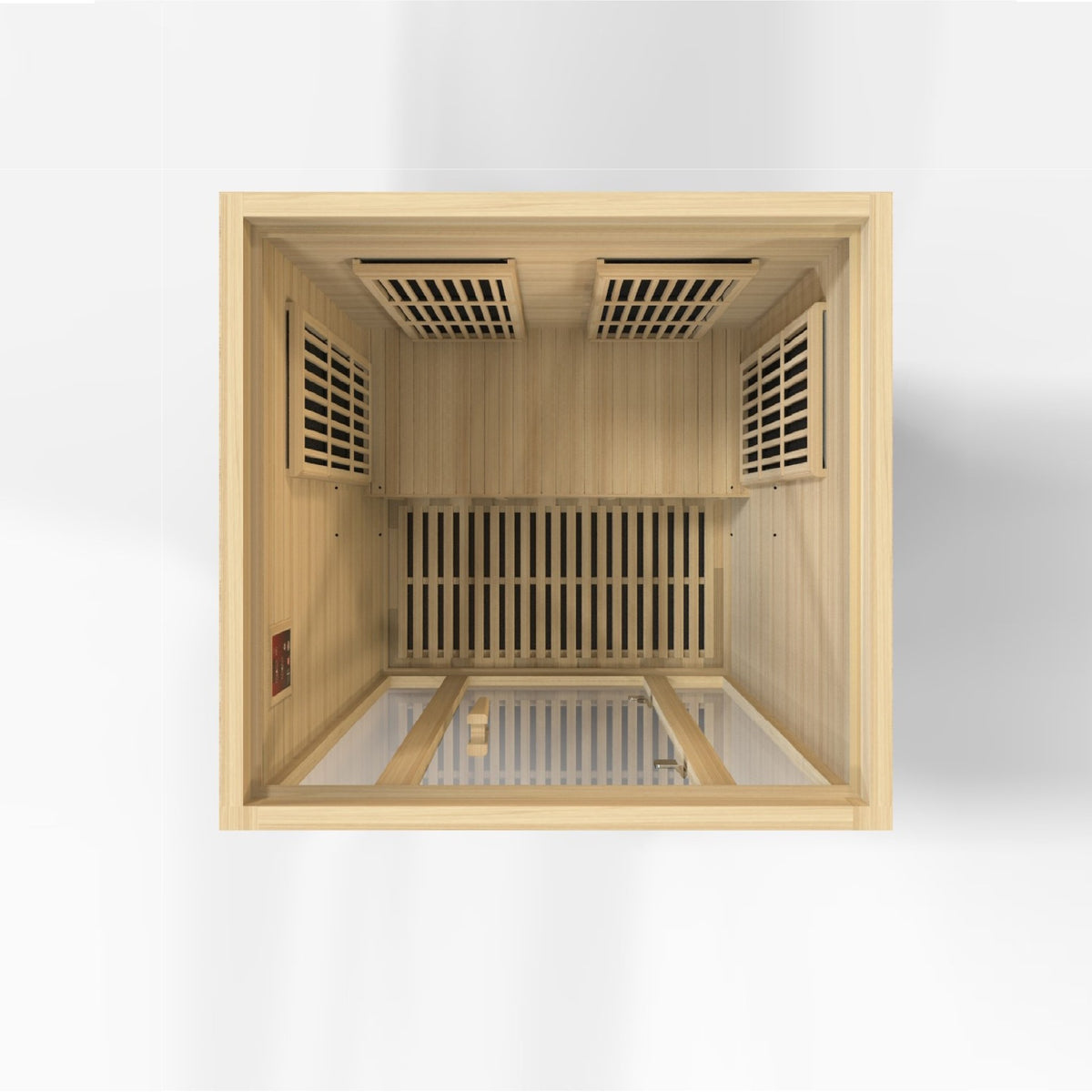 Maxxus Seattle 2-Person Low EMF FAR Infrared Sauna, top down interior view