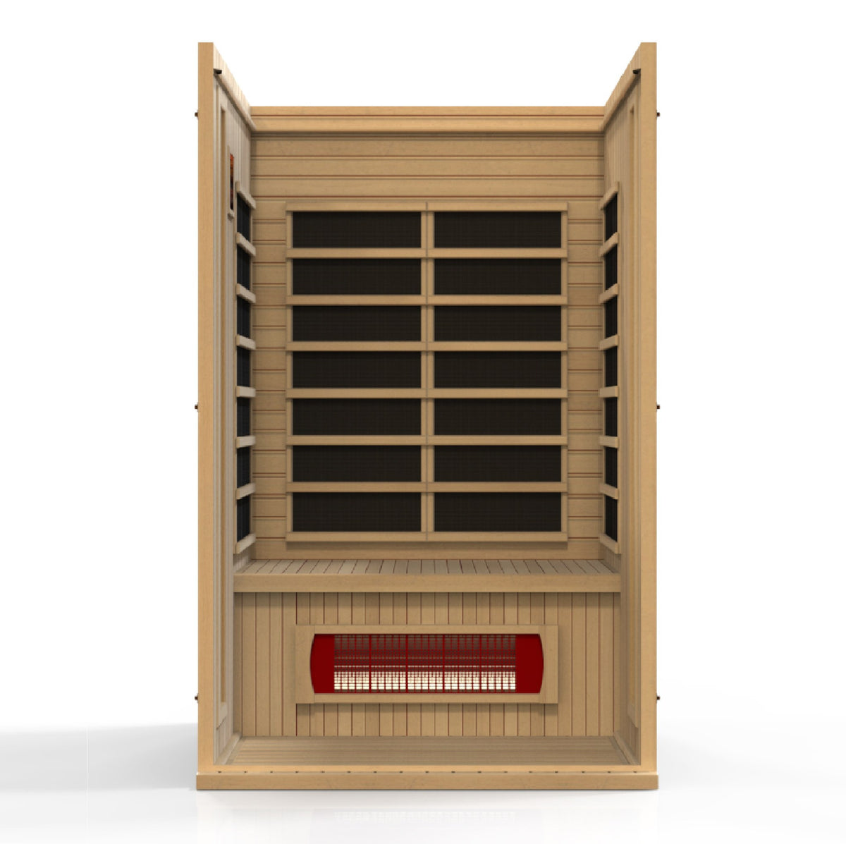 Maxxus Serenity 2-Person Low EMF FAR Infrared Sauna, interior with heating panels
