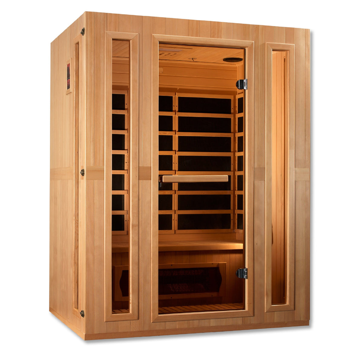 Maxxus Trinity 3-Person Low EMF FAR Infrared Sauna, side angle view