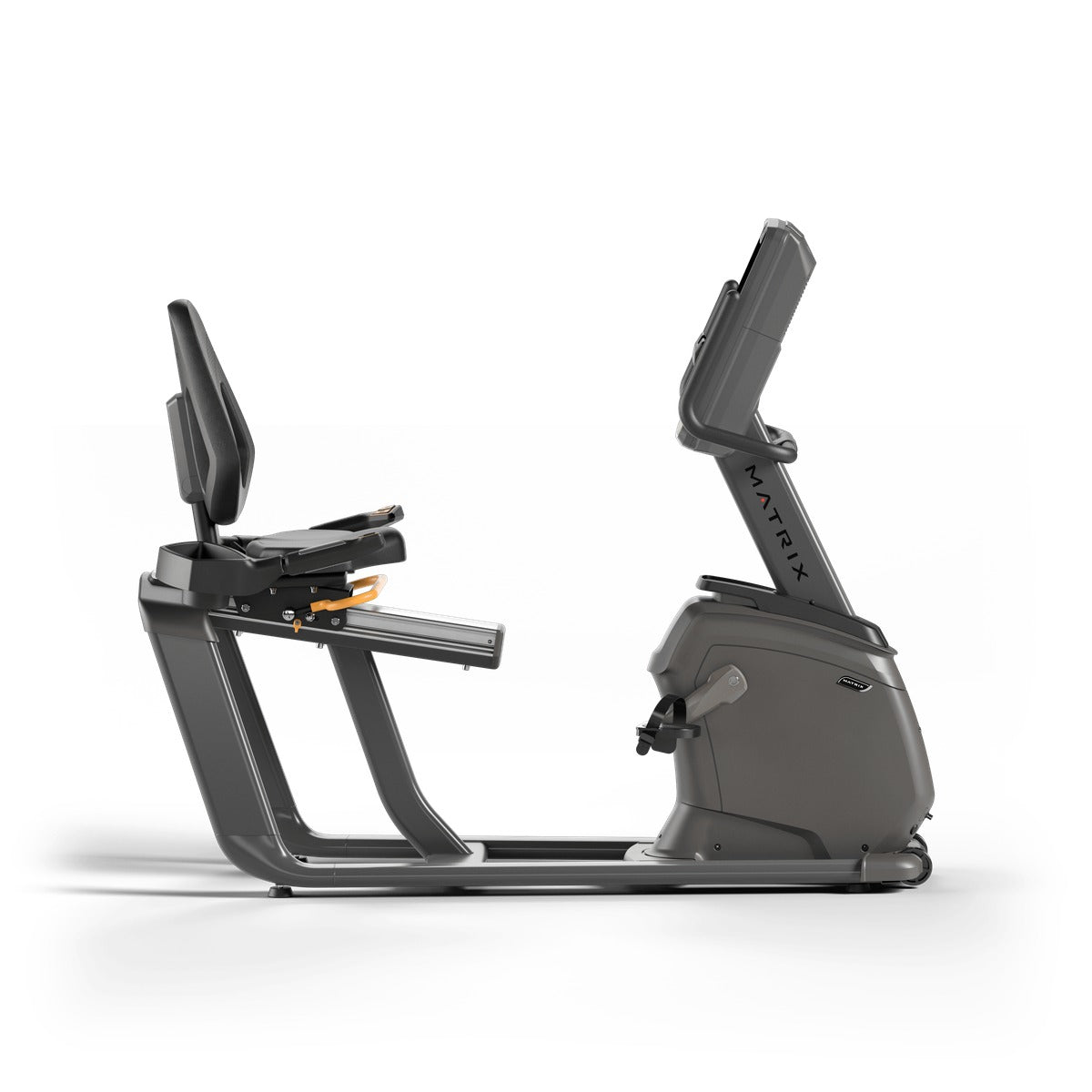 Lifestyle recumbent cycle side view with step-through frame