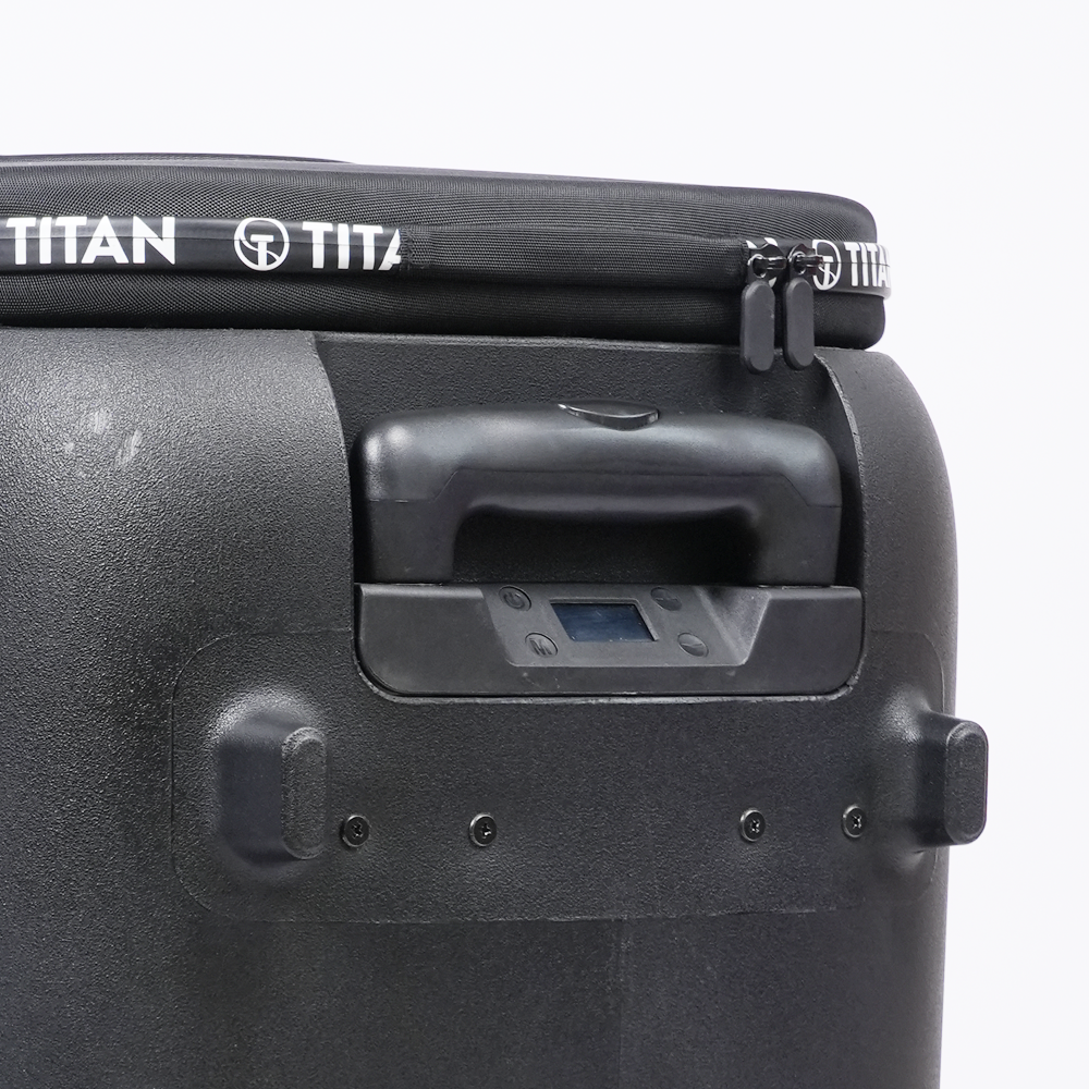 Close-up of the Titan ONE rear handle and control panel