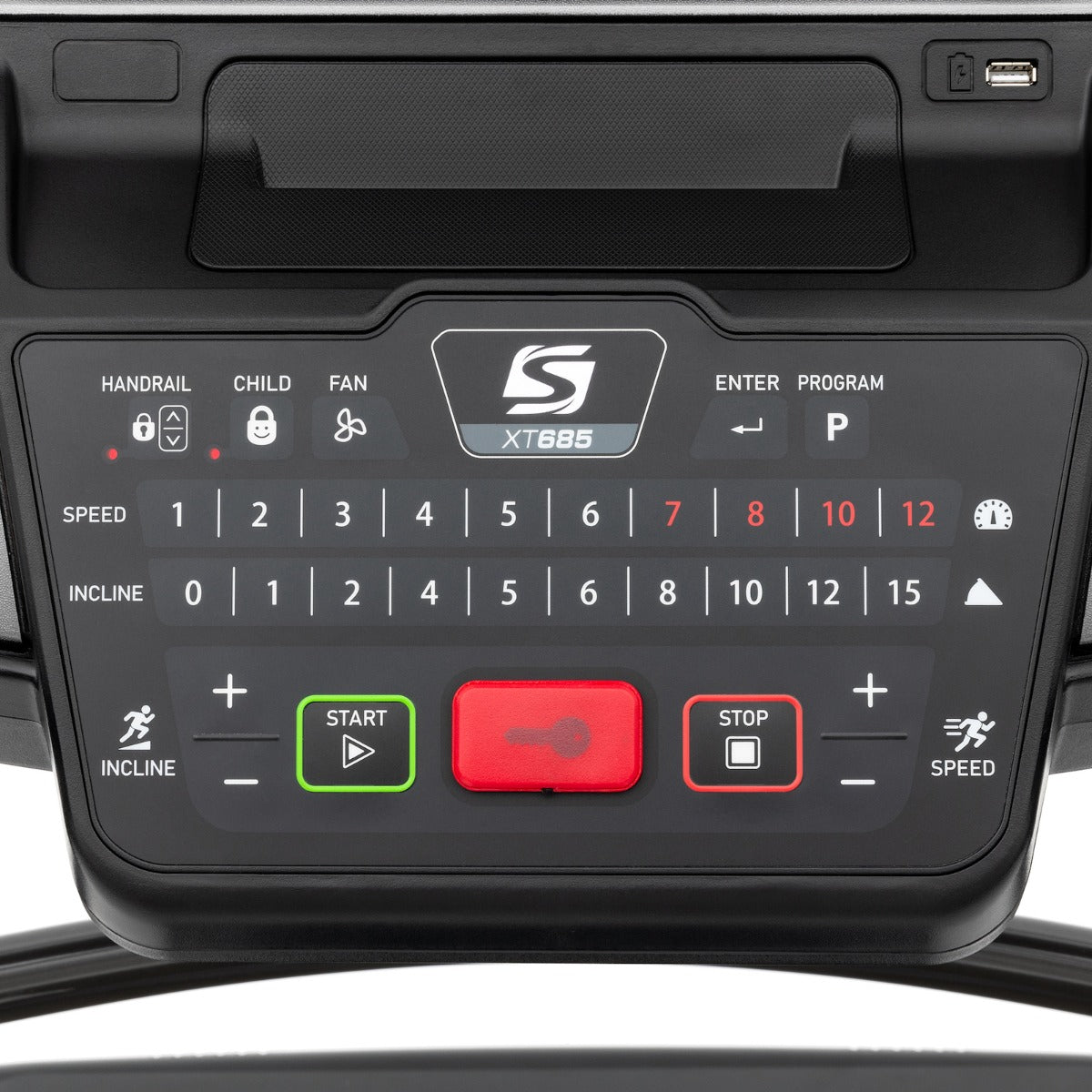 XT685 direct speed and incline keys