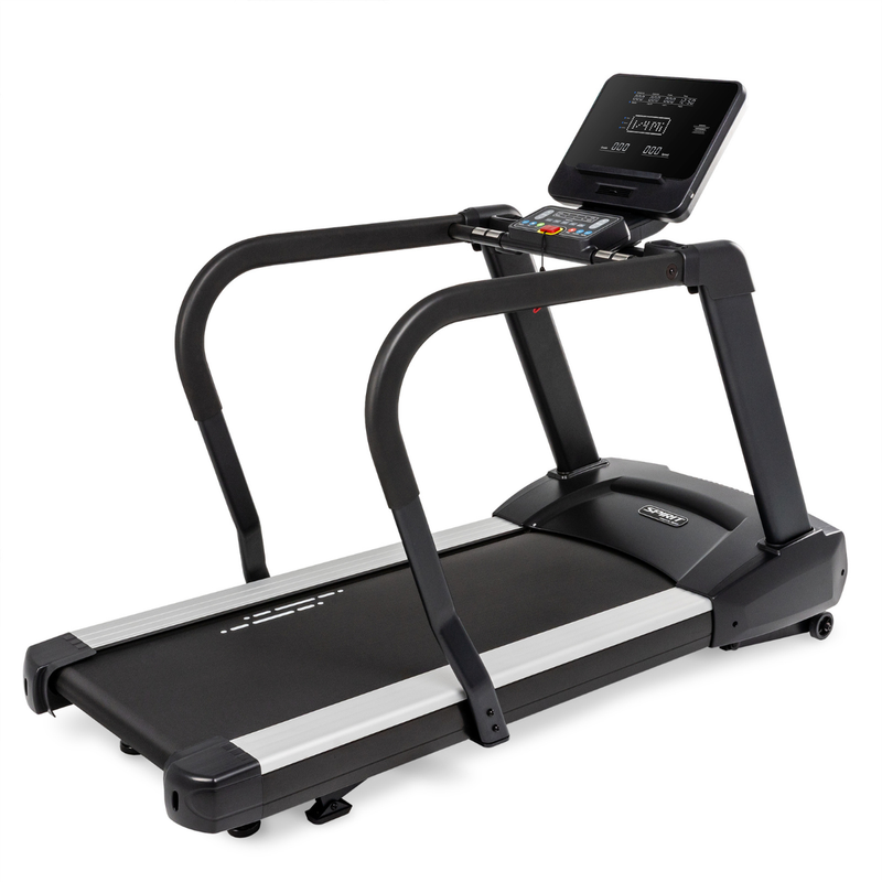 Spirit 4.0T rehab treadmill with full-length handrails