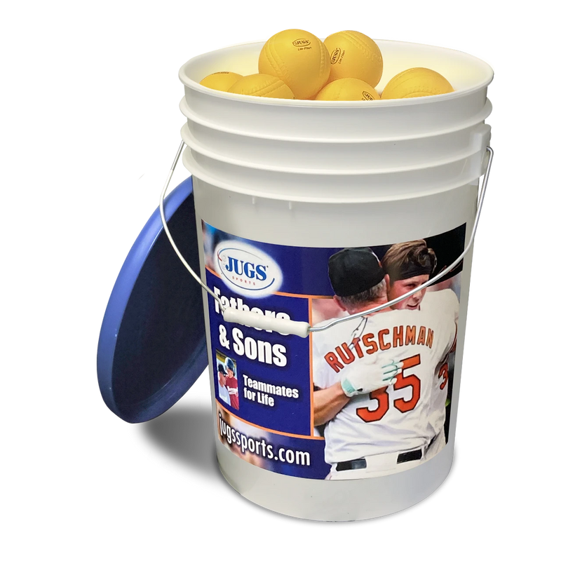 Big Bucket of JUGS Lite-Flite® Baseballs, Optic Yellow, 4 Dozen