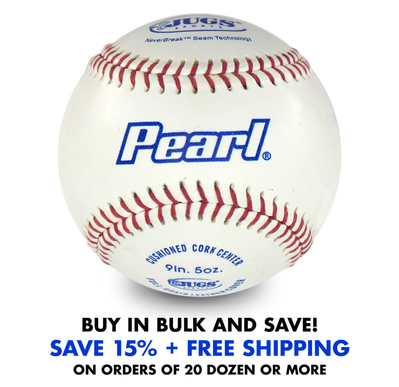 JUGS Pearl® Leather Baseballs, 1 Dozen