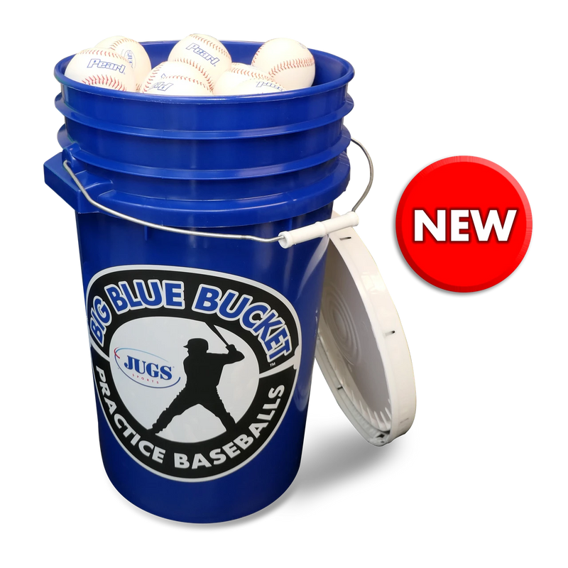 Big Blue Bucket of JUGS Pearl® Baseballs, 6 Dozen