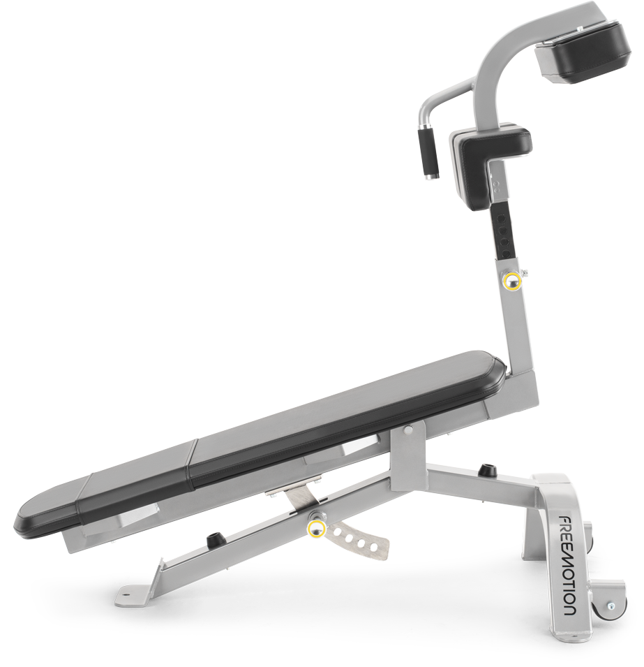 Abdominal Bench in a decline position